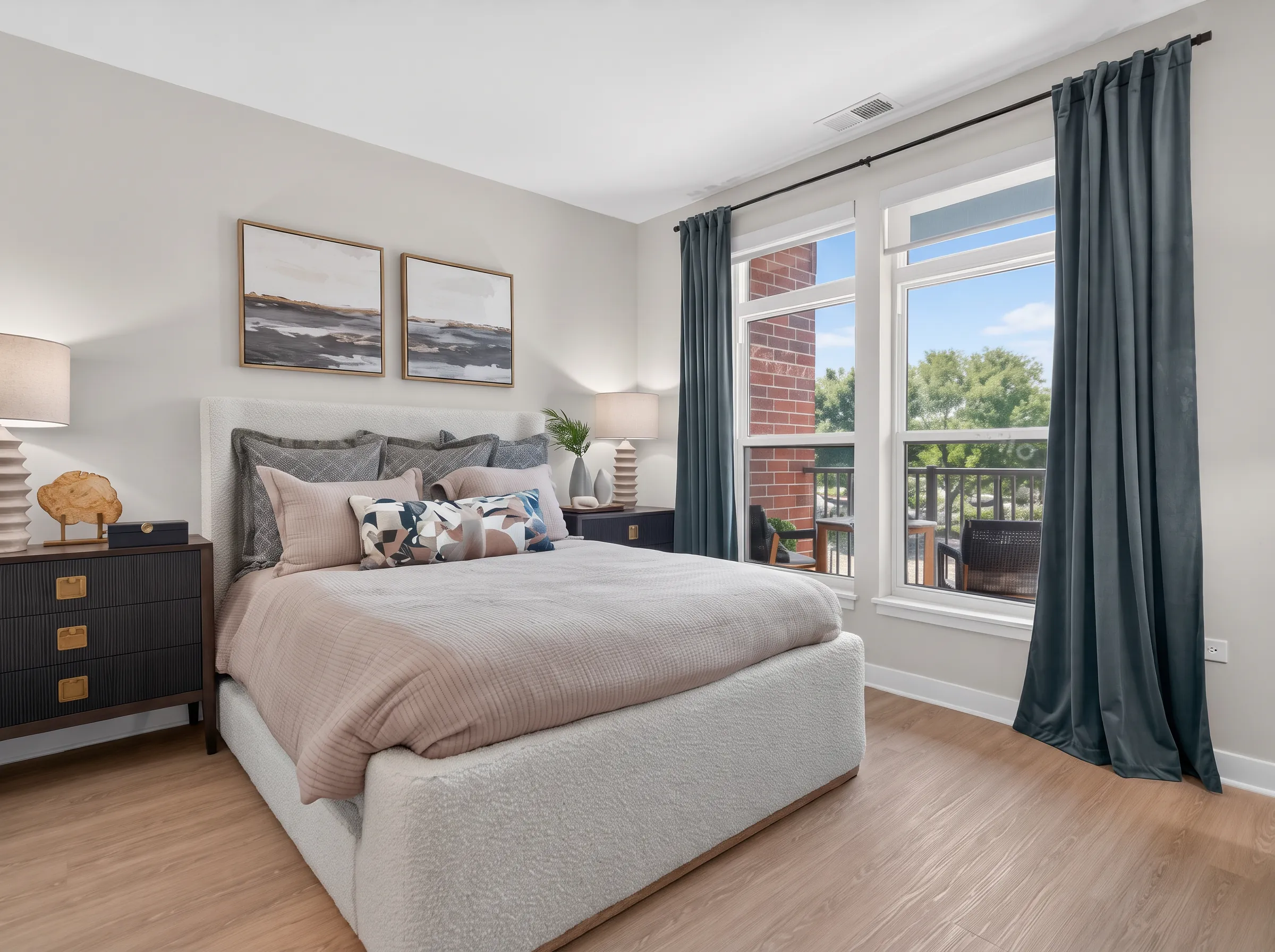 Real estate photography of a staged bedroom shot by Ian K Captures
